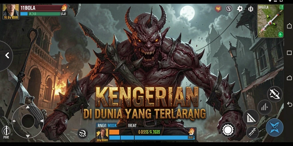 Gambaran gameplay menegangkan dalam 11BOLA yang penuh kegelapan.