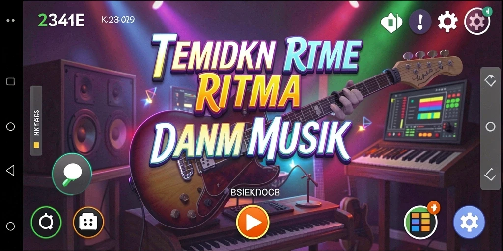 Screenshot gameplay 234E yang menampilkan aksi bermain musik.