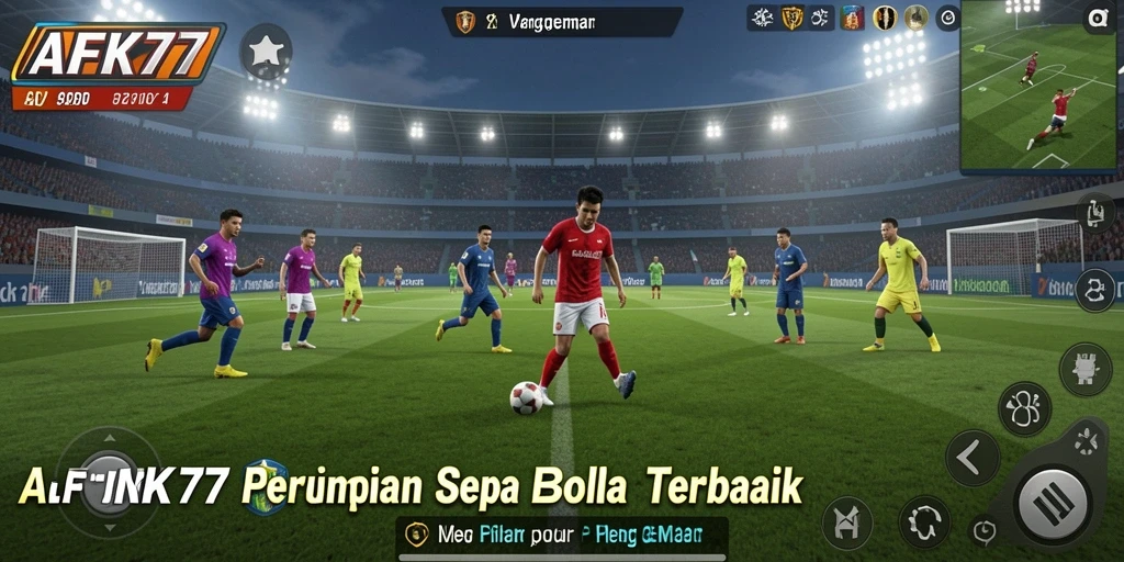 Tampilan gameplay <strong>AFK77</strong> yang penuh aksi dan strategi sepak bola.