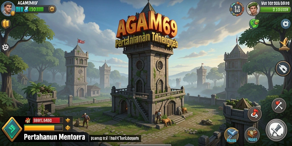 Tampilan gameplay AGAM69 yang penuh aksi dalam Tower Defense.