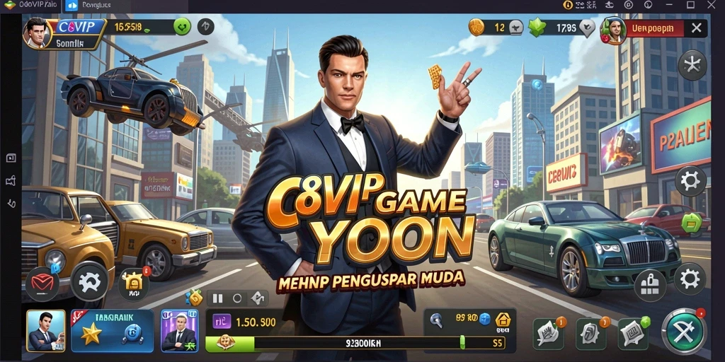 Screenshot gameplay C8VIP yang menampilkan keseruan membangun empire bisnis.