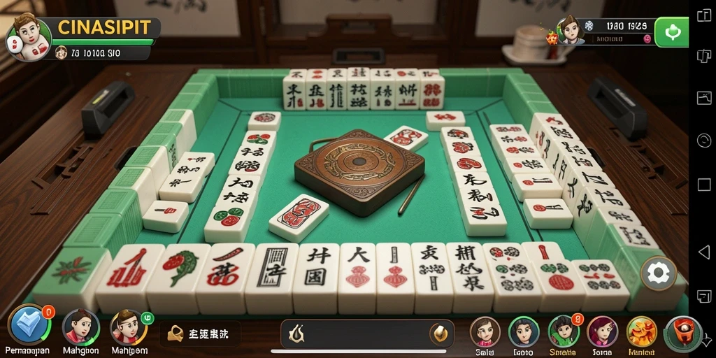 Screenshot CINASIPIT yang menunjukkan gameplay Mahjong yang mendebarkan.