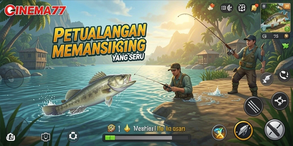 Tampilan gameplay CINEMA77 dengan suasana memancing yang menawan.