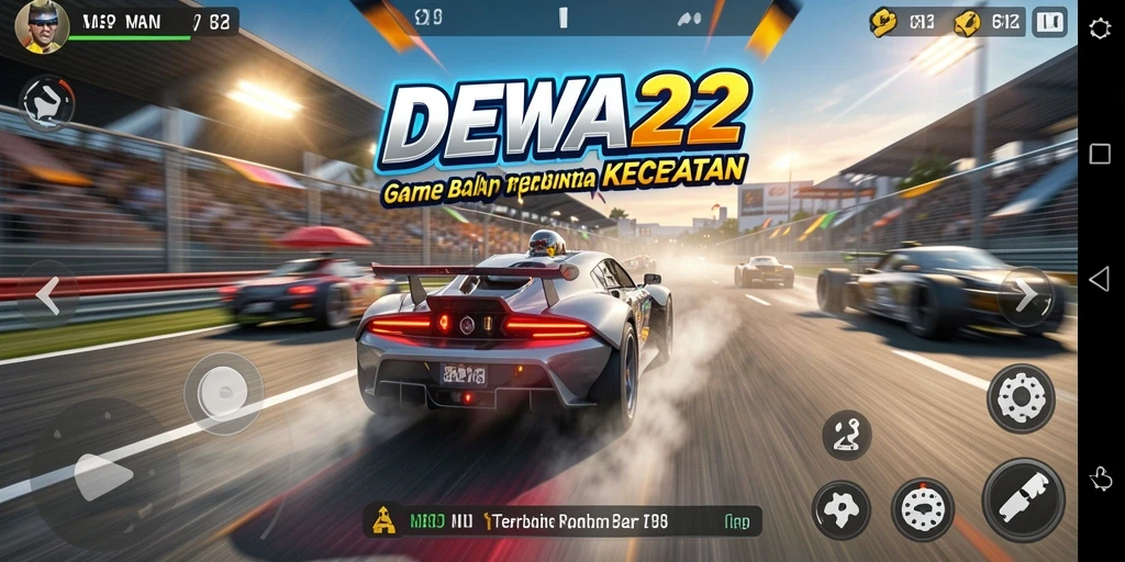 Tampilan gameplay balap yang seru di DEWA22.