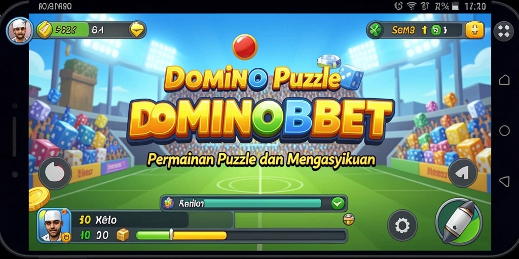 Screenshot gameplay DOMINOBET menampilkan tantangan puzzle yang menarik.