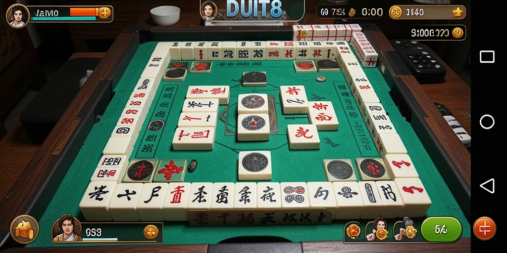 Tangkapan layar <strong>DUIT8</strong> menunjukkan gameplay Mahjong yang menarik dan menantang.