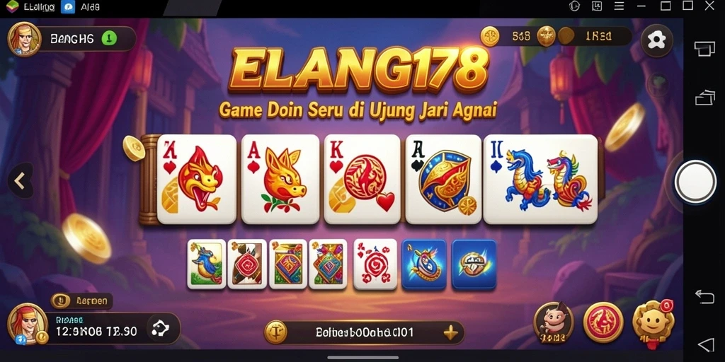 Screenshot utama ELANG178 menampilkan gameplay Domino yang seru.