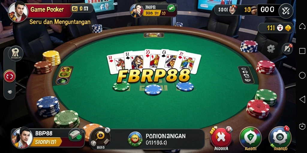 Tampilan gameplay penuh aksi di FBRP88 untuk pengalaman Poker terbaik.