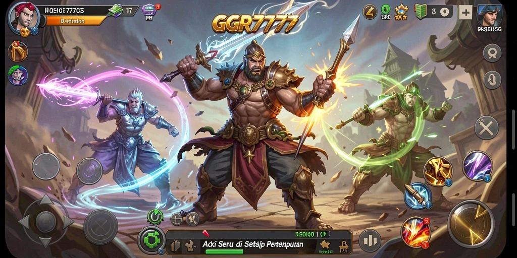 Screenshot menampilkan momen aksi intens dalam GGR7777.