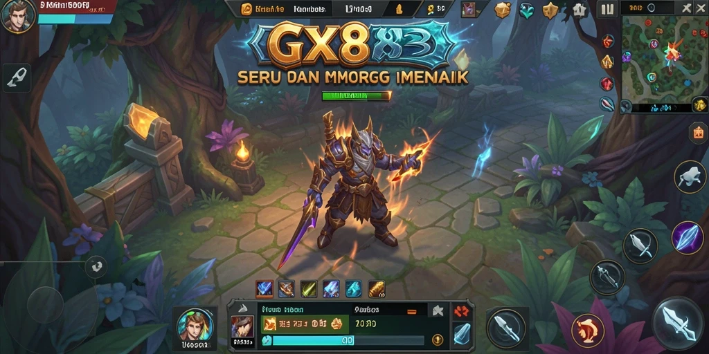 Screenshot gameplay GX88 menampilkan pertempuran epik dalam dunia MMORPG.
