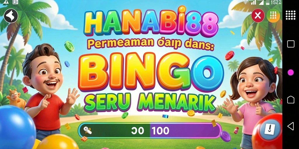 Tampilan gameplay seru di HANABI88 dengan suasana Bingo yang menggembirakan.
