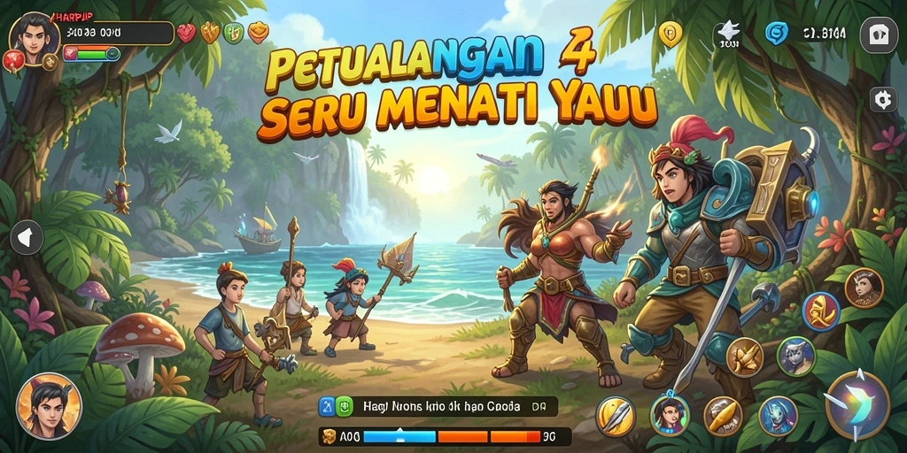 Tampilan gameplay <strong>HARAPJP</strong> yang penuh aksi dan petualangan mendebarkan.