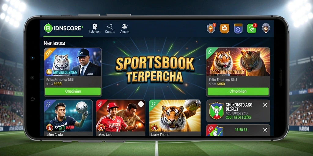 Tampilan utama IDNSCORE yang menampilkan berbagai pilihan taruhan olahraga.