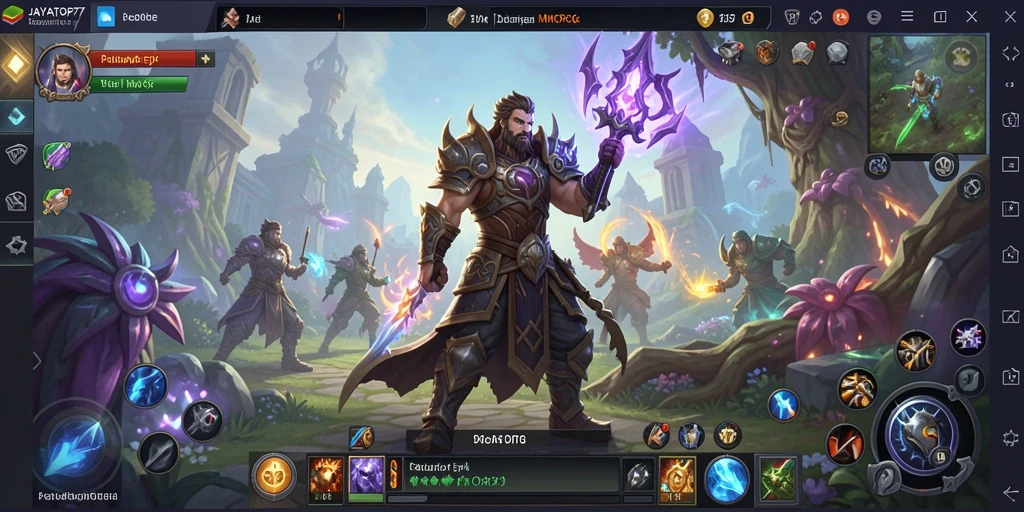 Tampilan gameplay JAYATOP77 yang epik dalam dunia MMORPG.