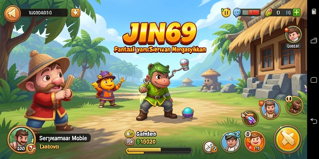 Tangkapan layar utama JIN69 menampilkan gameplay santai dan menarik.