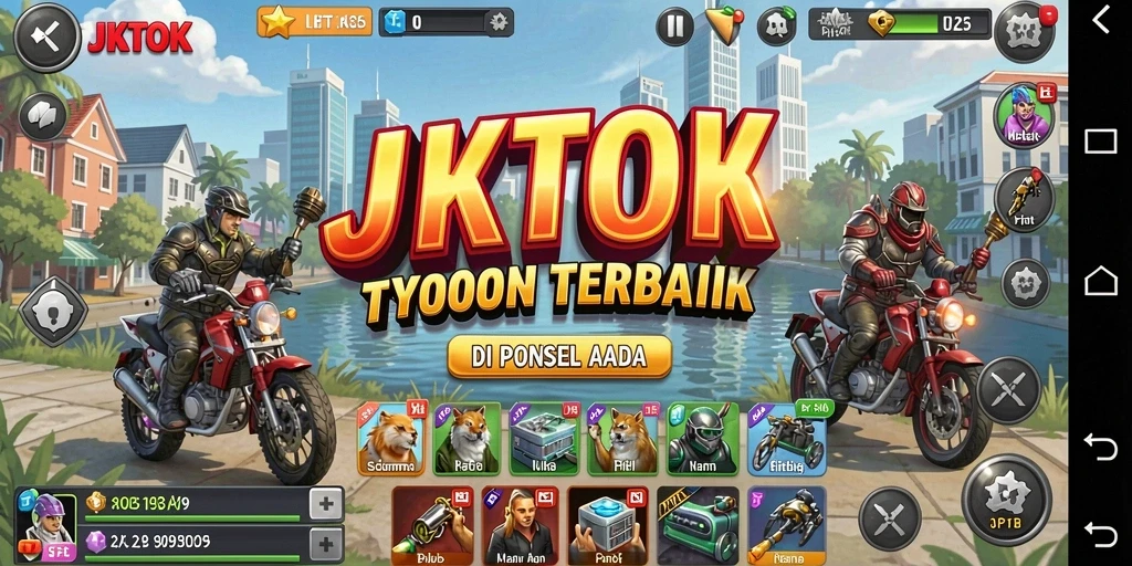Screenshot JKTOK menampilkan gameplay Tycoon yang menarik dan interaktif.