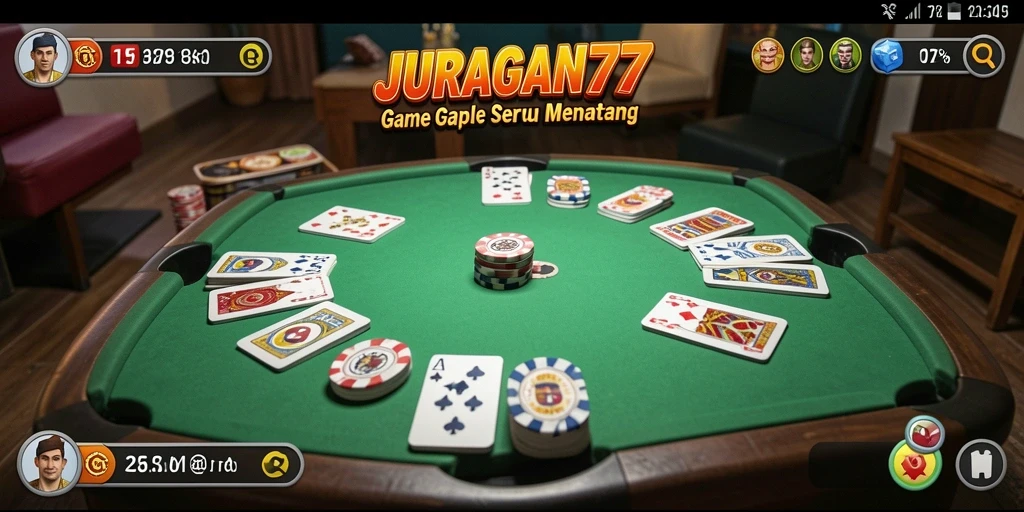 Tampilan gameplay Gaple yang menegangkan di JURAGAN77.
