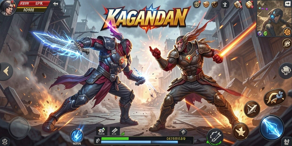 Tampilan gameplay KAGANDAN yang intens penuh aksi.