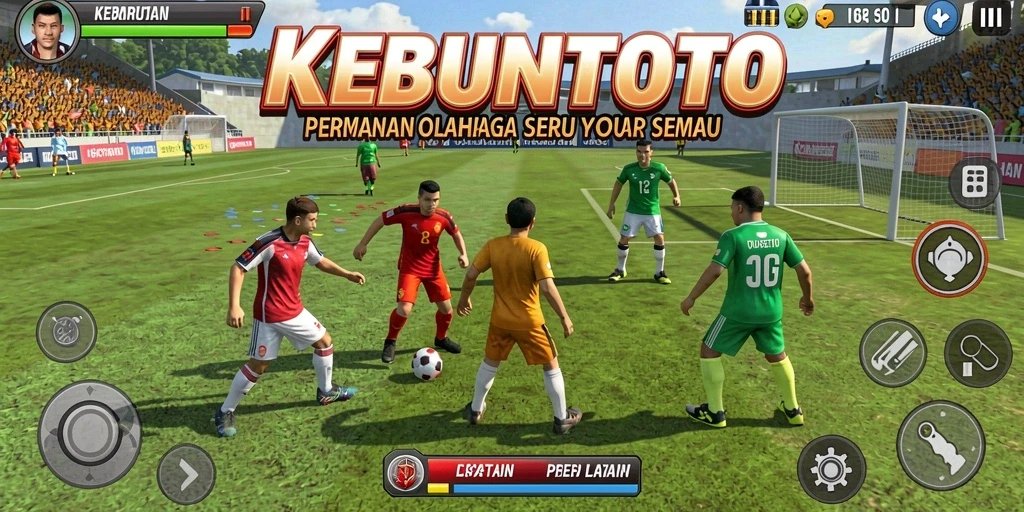 Screenshot menunjukkan aksi seru dalam permainan olahraga.