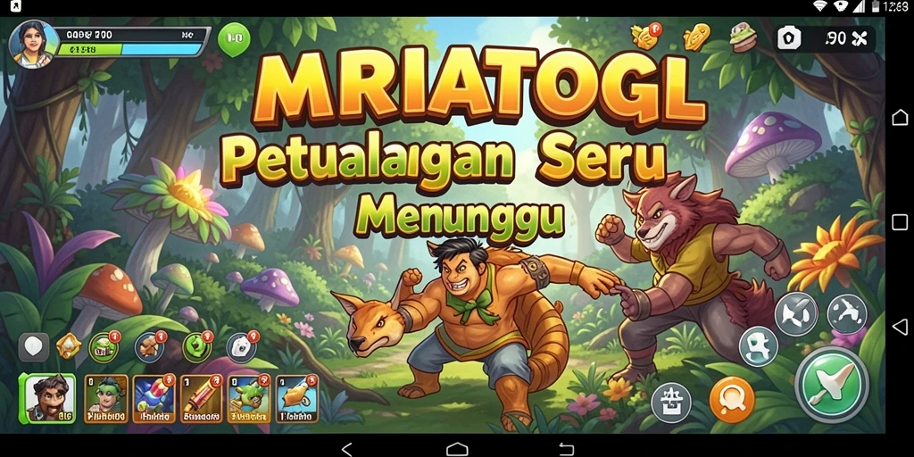 Screenshot utama MARIATOGL menampilkan pemandangan petualangan menakjubkan dan aksi seru.