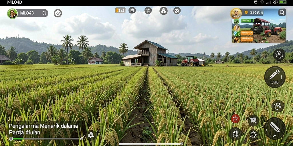 Tampilan gameplay menarik dalam dunia pertanian.