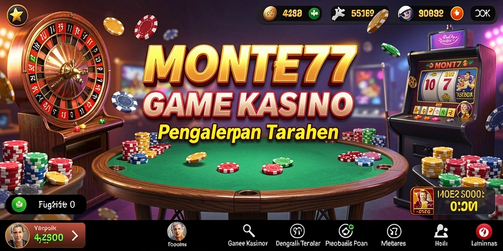 Tampilan menarik dari gameplay Kasino yang imersif di MONTE77.