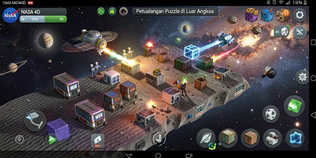 Tampilan gameplay NASA4D dengan puzzle menantang di luar angkasa.