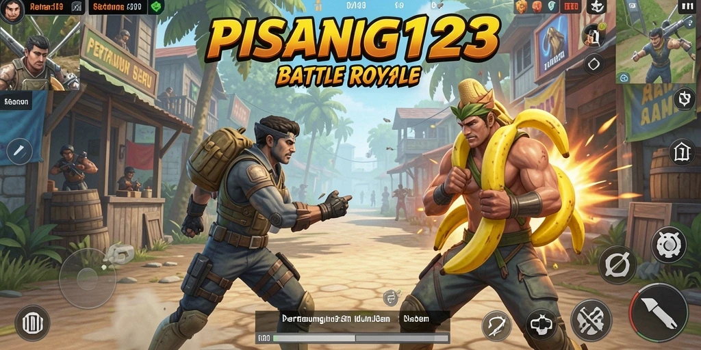 Gameplay seru PISANG123 dalam pertarungan Battle Royale.