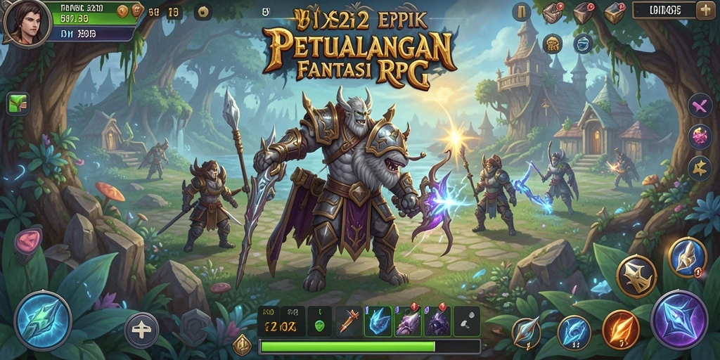 Screenshot gameplay SP212 menampilkan pertarungan epik dan karakter yang beragam.