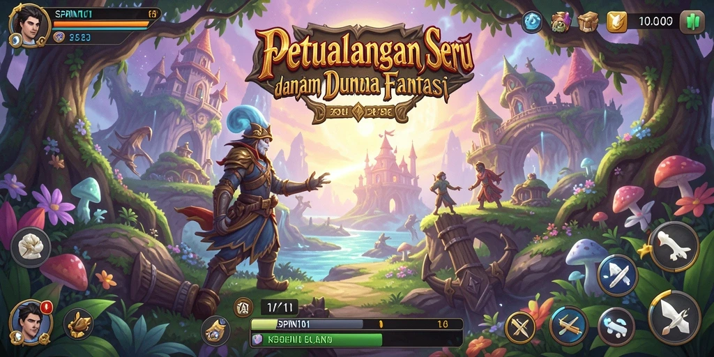 Tampilan gameplay petualangan yang menakjubkan dan penuh aksi.