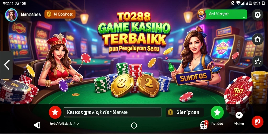 Screenshot permainan TO288 yang menunjukkan keseruan bermain Kasino.