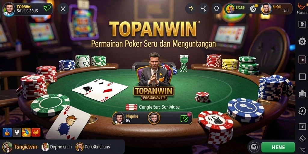 Tangkapan layar gameplay poker yang menampilkan aksi seru di TOPANWIN.